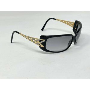 SALVATORE FERRAGAMO VINTAGE SUNGLASSES Black Gold 62 [] 18-120 ITALY